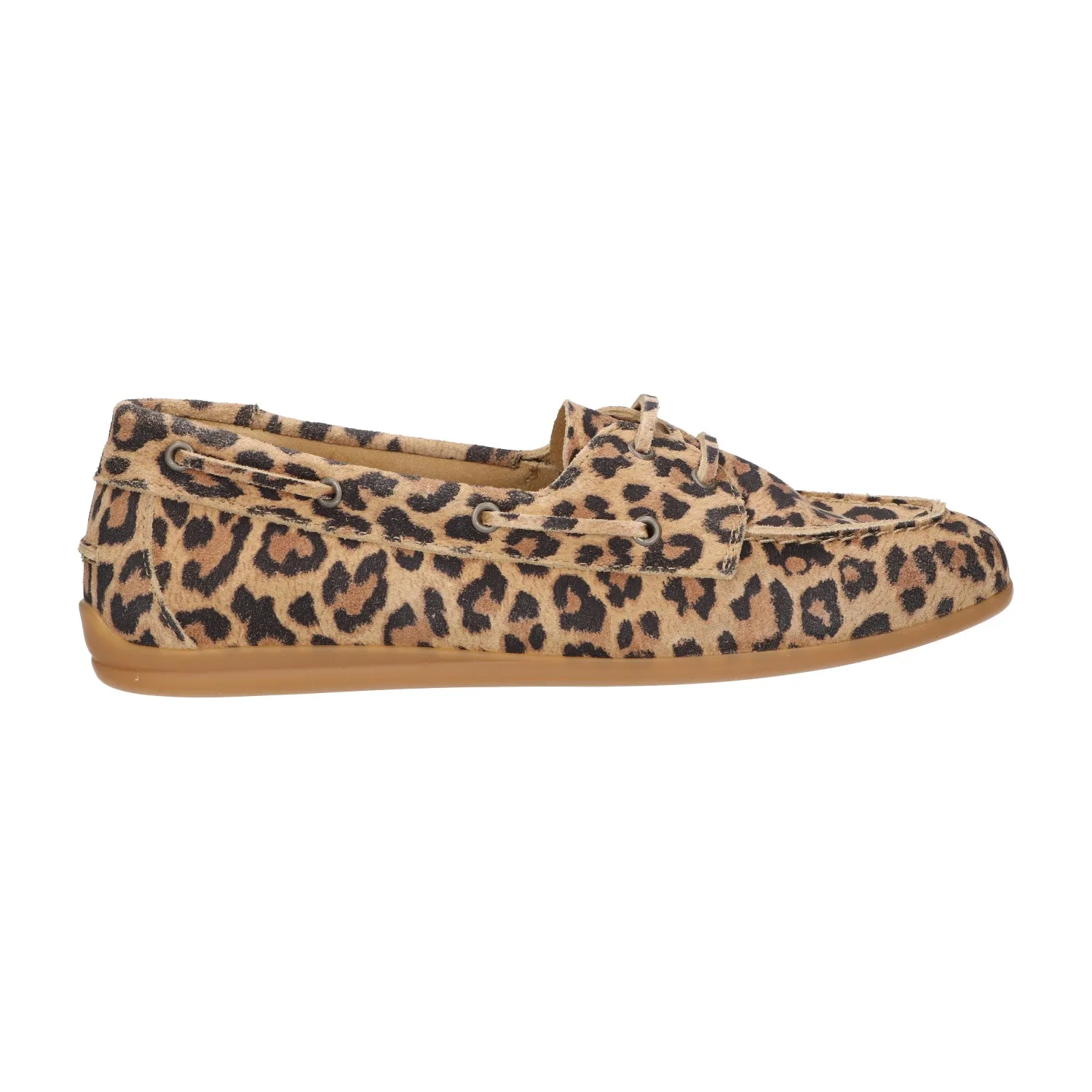 Suède leren bootschoen – leopard